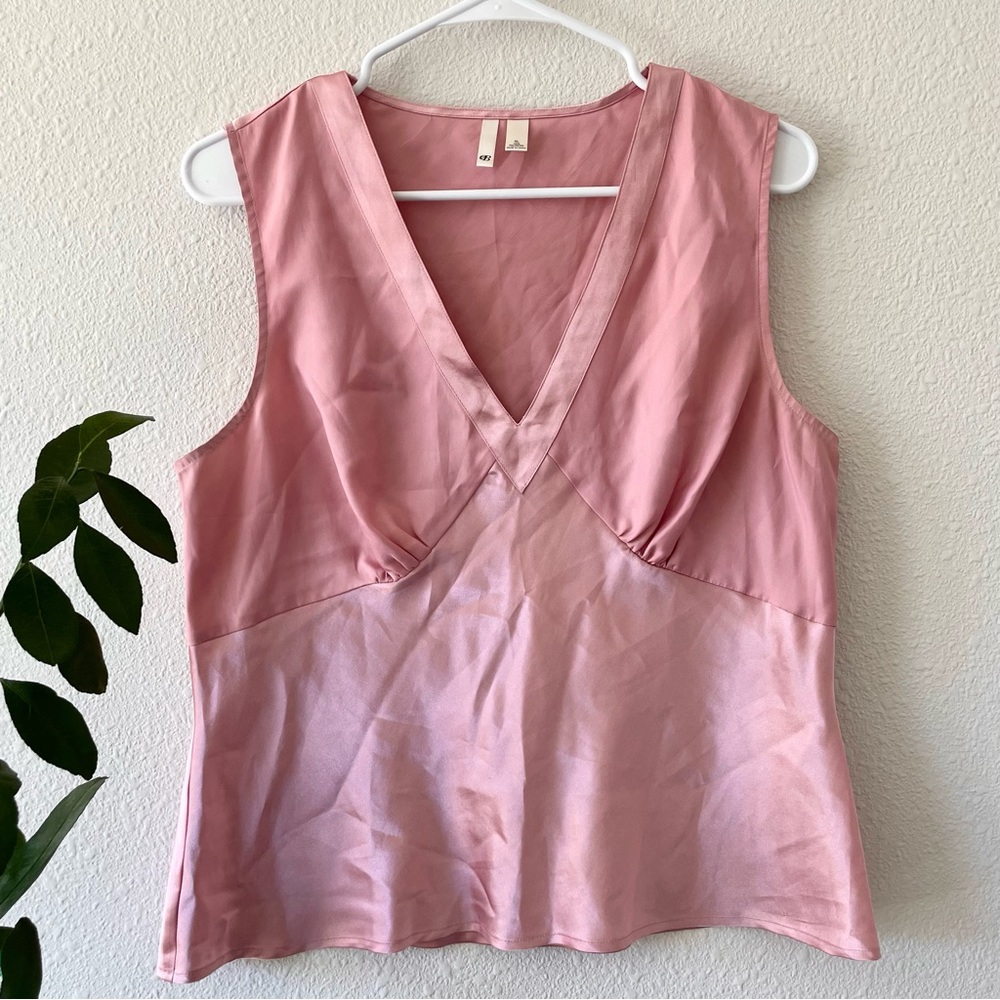 pink y2k shiny sleeveless top #0009